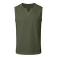 thumbnail image 4 of Men's V Neck Sleeveless Tank Top, Lightweight Polyester, Casual Summer Wear, Relaxed Fit, S-XXXL, 4 of 5