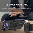 thumbnail image 5 of Dteck Detachable Sports Wristband Case for iPhone 13, Shockproof Hard PC Silicone Bumper Hybrid Kickstand Cover, Great for Hiking Biking Walking Gym Running Workout Exercise Arm Band Case (Purple), 5 of 10