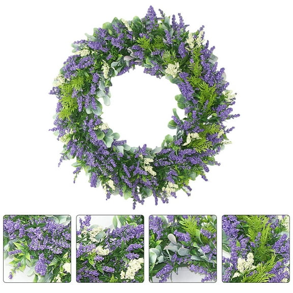 Purple Christmas Decorative Wreath for Home and Shop Front Door Wall Hanging Plastic 1pc