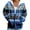 #075-Blue, variant on Cutuoiiu Jackets for Women Casual Winter Plaid Fleece Lined Button Long Sleeve Warm Hooded Jackets Gifts