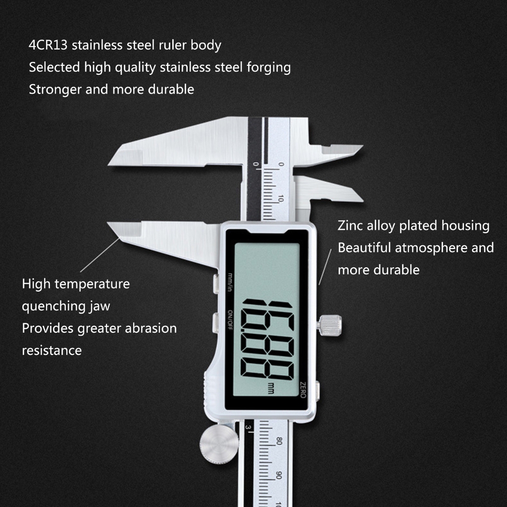 Digital Calipers LCD Screen Display 0-150mm 0-6" Electronic Measuring Tool Suitable for Jewelry Measurement 3D-Printing