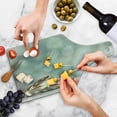 thumbnail image 4 of Wedding Cutting Board, Celebration 2 Wedding Engagement Rings on Bokeh Abstract Background Photo Print, Tempered Glass Cutting and Serving Board, Wine Bottle Shape, Multicolor, by Ambesonne, 4 of 5