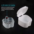 thumbnail image 3 of Denture Case Denture Cup with Strainer Coolrunner Denture Bath Box False Teeth Storage Box with Basket Net Container Holder for Travel Retainer Cleaning (Blue) (White), 3 of 5