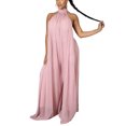 thumbnail image 2 of Qiylii   Women Sleeveless Halter Loose Jumpsuit with Wide Leg Solid Color Backless Cool Summer Clothing, 2 of 4