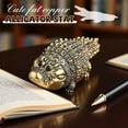 thumbnail image 4 of Mini Crocodile Antique Copper Brass Statue, Metal Alligator Animal Figurines Sculpture Office Home Desktop Ornament Tea Pet Decor Gifts Art Crafts(2PCS-Cute crocodile), 4 of 6
