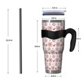 thumbnail image 4 of 40oz Tumbler,Red Christmas Snowflake Pattern Insulated Tumblers with Removable Handle,Stainless Steel Double Vacuum Coffee Tumbler Cup with Straw for Home,Office,Travel,Party, 4 of 5