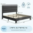 thumbnail image 3 of Huisuilinss Queen Bed Frame,Linen Fabric Upholstered Platform Bed King,Full Bed Frame With Adjustable Headboard And Wooden Slats Support,Mattress Foundation,No Box Spring Needed,Easy Assembly, 3 of 9