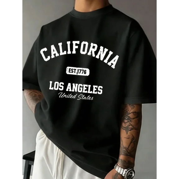 Men's Casual California Los Angeles Graphic T-Shirt