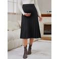thumbnail image 5 of DARING DIVA Women's Pleated Skirt High Waist Pregnancy Midi A Line Work Skirts S Black, 5 of 8