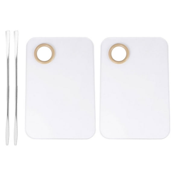 BRIGHTFUFU 2 sets 4 unids Paletas de acrílico transparentes Paletas de maquillaje de uñas Herramienta de maquillaje de uñas