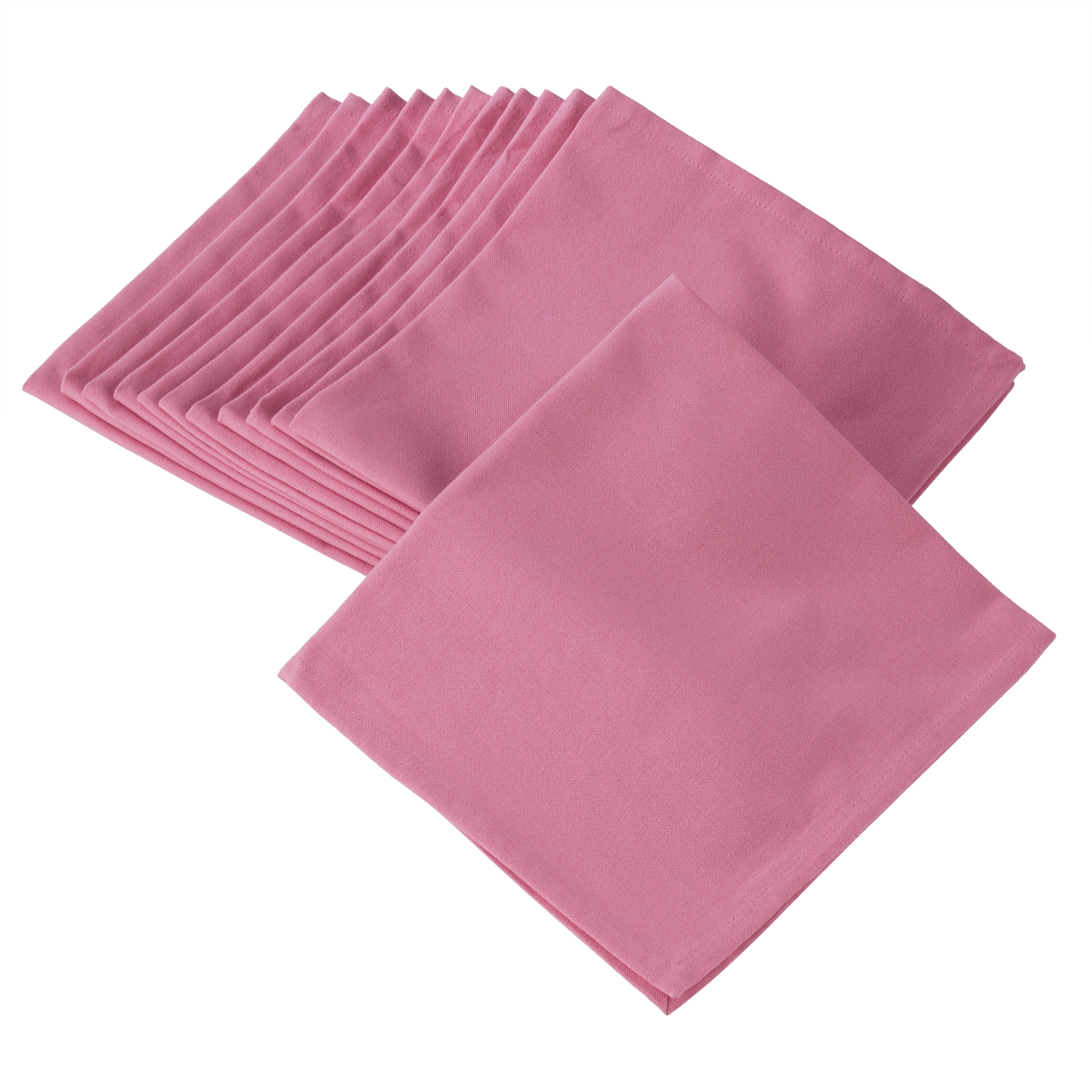 Solid Bold Colors 20Inch Square Cotton Cloth Napkin 16 Colors (Pink, Sold per 4) Walmart