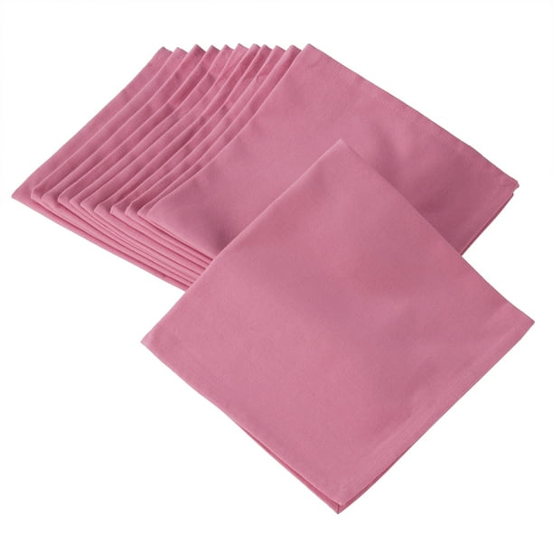 Solid Bold Colors 20Inch Square Cotton Cloth Napkin 16 Colors (Pink