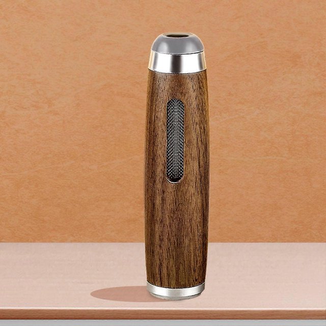 Cenicero portátil con bandeja de madera de nogal para cigarrillos, para exteriores e interiores, para fumar en el coche