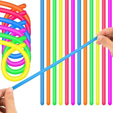 Stretchy String Fidget Toys Long Noodle Stretch Rubber Worm Caterpillar Toy Stress Relief Fidget Sensory Toys