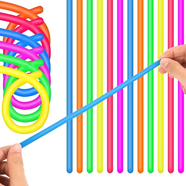 Colorful Stretchy String Fidget Toys Sensory Toys Toy Elastic Strings Fidget Toys for Birthday Party Treasure Box Toys for Classroom Rewards Carnival Prizes (Classic Style, 24 Pieces)