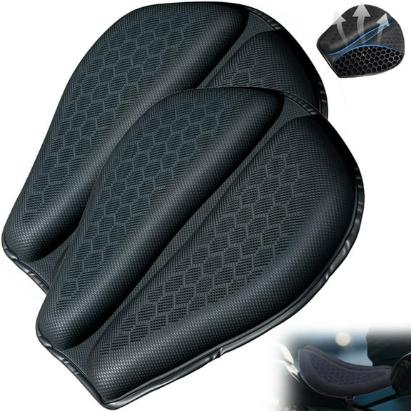 Shake Rider Motorcycle Seat Cushion, 3D Gel Honeycomb Seat Pad for Motorcycles, Shock Absorbing & Pressure Relief, Anti-Slip Seat Cushion Motorcycle for Tailbone Comfort on Long Rides (2pcs)