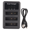 thumbnail image 2 of USB Camera Battery Charger, Safe Small Multi  Professional Power Display Triple Battery Charger 5V  for W220 for H50 for WX1, 2 of 7