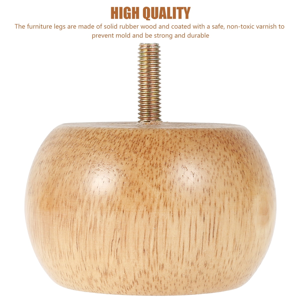 Buy 2 Inch Wood Bun Feet Round Solid Hardwood Replacement Furniture