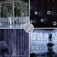 thumbnail image 4 of Gustave 9.8ft*9.8ft Window Curtain Fairy Lights 300 LED 8 Modes USB String Hanging Wall Lights with Remote for Bedroom Party Wedding Christmas Decor "Cool White", 4 of 14