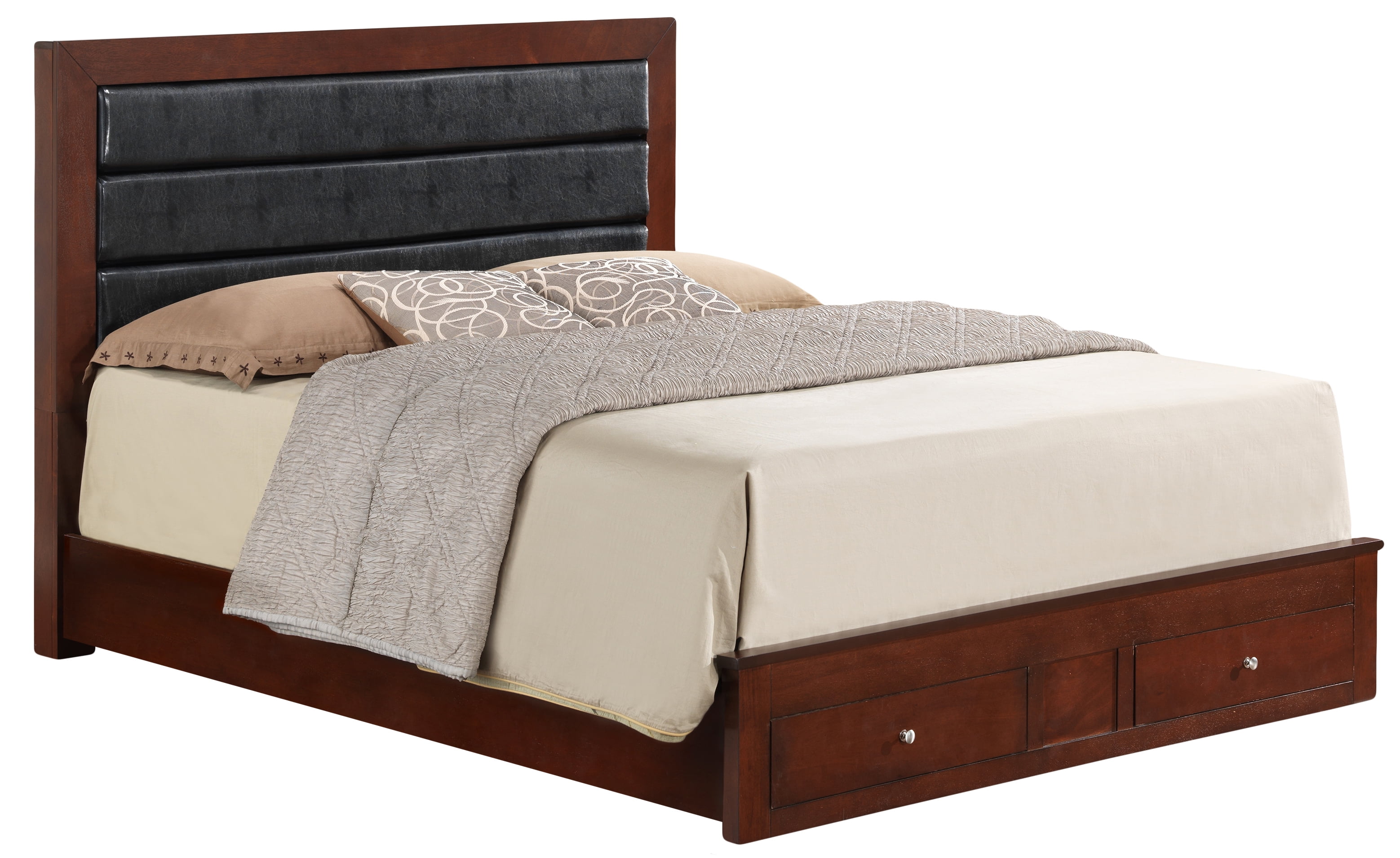 Glory Furniture Burlington G2400C-KSB King Storage Bed ( 4 Boxes) , Cherry