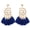 Blue, variant on AYYUFE Bohemian Women Spiral Pendant Thread Tassel Dangle Drop Earrings Jewelry Gift Alloy, Tassel Red