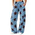 thumbnail image 3 of Levmjia Women's Star Print Wide Leg Pants High Waisted Casual Loose Fit Pants with Pockets Drawstring Elastic Waist Sweatpants for Women, 3 of 9
