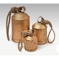 thumbnail image 2 of Vintage Rustic Lucky Tin Metal Cow Bells Handmade Set of 3 Giant Harmony Cow Bells Huge Bells On Rope Christmas Décor 3" 4" 5" Bells Rustic Vintage Home Decor Gifts, 2 of 4