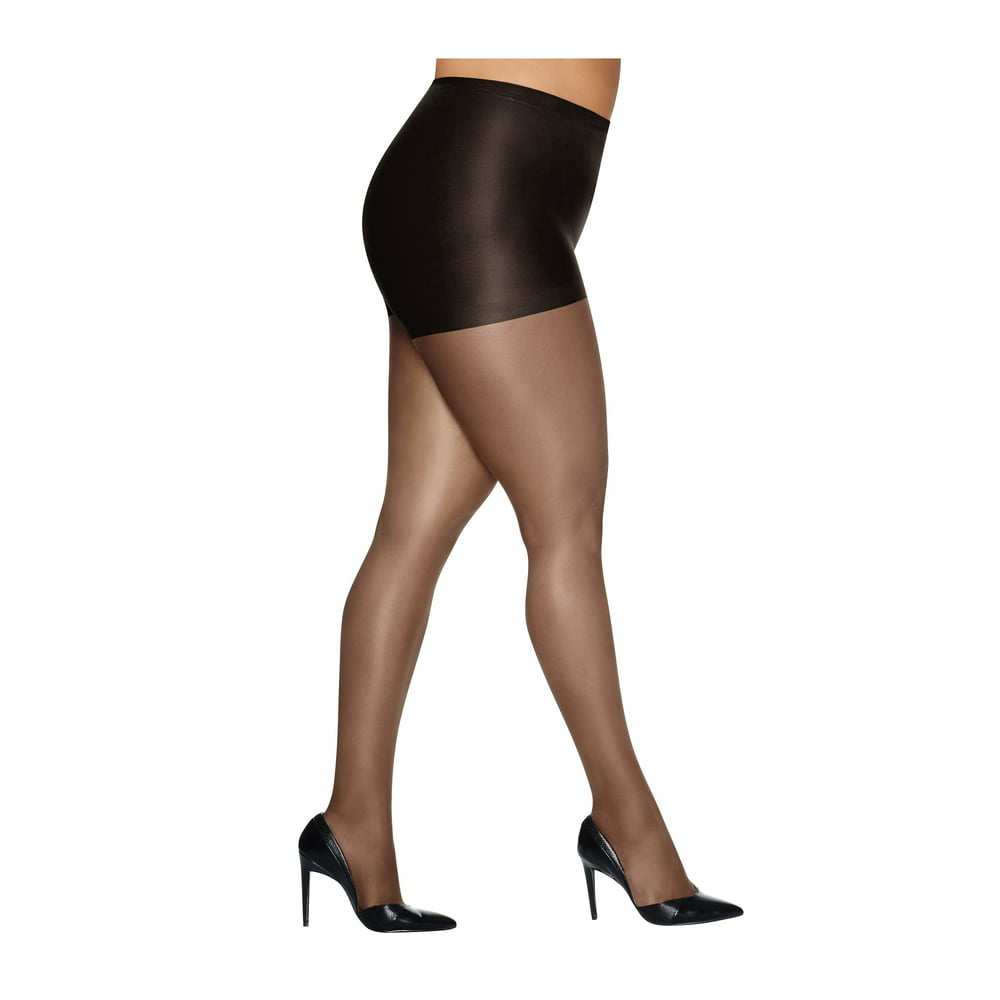 Hanes Silk Reflections Womens Plus Size Control Top Enhanced Toe Pantyhose