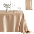 thumbnail image 1 of DEELLEEO Rectangle Satin Tablecloth Wedding Table Cloth White Black for party Birthday Events Banquet Decor Home Dinner Tablecloths, 1 of 7