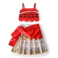 thumbnail image 4 of Disney Moana-vestido de princesa Vaiana para niños, disfraz de fiesta de cumpleaños con corona, collar, conjuntos de pollitos de cerdo, 4 of 5