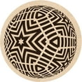 thumbnail image 1 of Ahgly Company Indoor Round Patterned Golden Blonde Gold Area Rugs, 4' Round, 1 of 6
