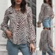 thumbnail image 2 of Camisas Para Mujer Camisetas de Gran Tamaño Manga Larga Cuello en V Estampado Manga Linterna Top Blusa Con Cuello en V Top Camisa Odeerbi ODB134736, 2 of 9