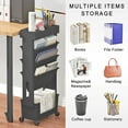 thumbnail image 4 of 5 Tier Rolling Utility Cart Multi-Functional Movable Storage Book Shelves with Lockable Casters for Study Office Kitchen Classroom, Black, 4 of 16