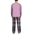 thumbnail image 7 of YueHuiYing Man Style Casual Pajama Set Long Sleeves Round Neck Shirt Waist GridLong Pants Loose Home Sets, 7 of 7