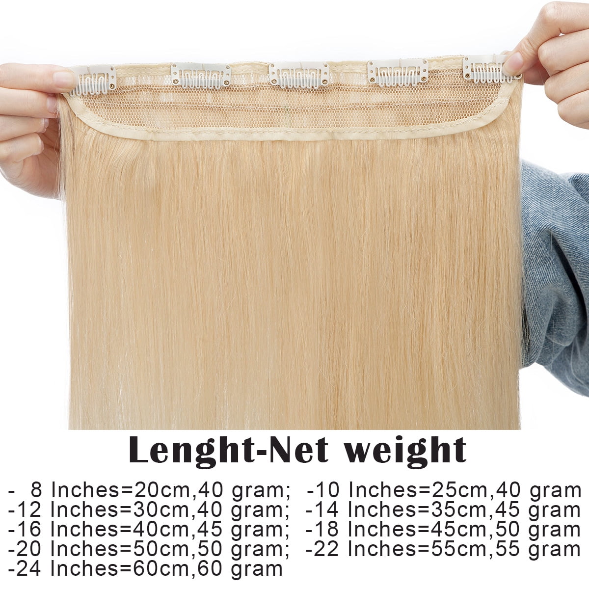 SEGO Clip in Hair Extensions Human Hair 3/4 Full Head 100% Real Remy Thick Hair Extensions Silky Straight Balayage Blonde Hair Pieces