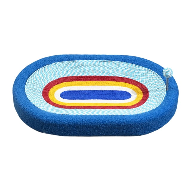 Rascador para gatos, cama con pelota, suministros para mascotas, protector de muebles para salón de juegos, tablero rascador ovalado para gatos