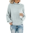 thumbnail image 2 of Women's Long Sleeve Sweaters Turtleneck Loose Soft Knitted Casual Pullover, 2 of 5