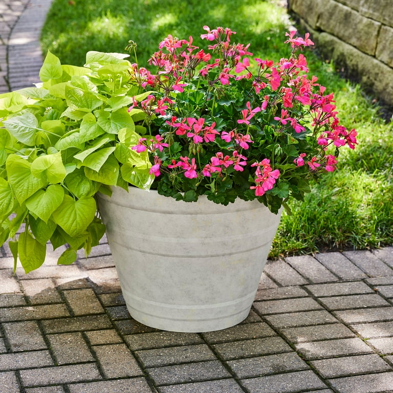 Better Homes & Gardens Sandy Recycled Resin Planter Vanilla Dream