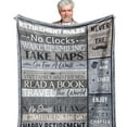 thumbnail image 1 of LHSHID Retirement Gifts for Men Women Retired Gifts Funny Retirement Gifts for Male Female Happy Mens Retirement Gifts for Coworker Fleece Blanket 50x60in, 1 of 4