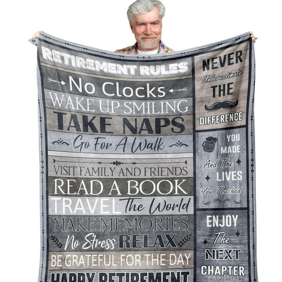 LHSHID Retirement Gifts for Men Women Retired Gifts Funny Retirement Gifts for Male Female Happy Mens Retirement Gifts for Coworker Fleece Blanket 50x60in