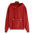 thumbnail image 5 of Red Womens Tops Womens Oversized Hoodies Fleece Sweatshirts Casual Comfy Tops Fall Fashion Outfits 2025 Cute Clothes with Pockets Fall Outfits for Women 2025, 5 of 6