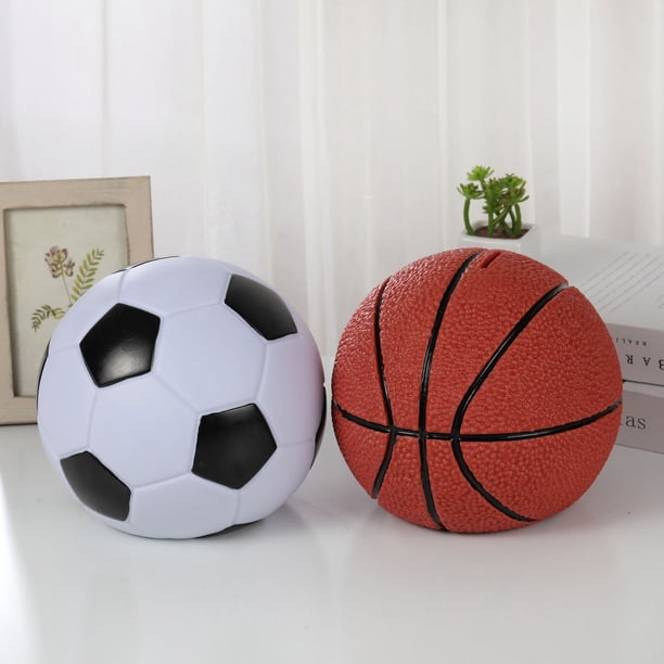 Bonita y divertida alcancía de baloncesto, fútbol, alcancía de dibujos animados para niños, alcancía de monedas, regalo de cumpleaños para estudiantes