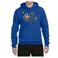 thumbnail image 2 of Wild Bobby, Funny Fishbone Skeleton Angler Fish, Animal Lover, Unisex Graphic Hoodie Sweatshirt, Royal, Medium, 2 of 3