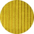 thumbnail image 1 of Ahgly Company Machine Washable Indoor Round Abstract Yellow Contemporary Area Rugs, 6' Round, 1 of 4