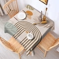 thumbnail image 2 of Brown Boho Geometric and Plant Pattern Square Tablecloth,Waterproof Square Table Cover,Wipeable Spillproof Washable Table Cover for Home Kitchen Party Decor 42"X42"(107x107cm), 2 of 6