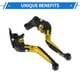 thumbnail image 5 of Palancas de freno y embrague cortas y largas para Yamaha YZF R1 1999-2001, palanca de freno ajustable de motocicleta, aleación de aluminio, cabeza negra con mango dorado, 5 of 6