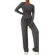 thumbnail image 3 of Conjuntos de Dos Piezas para Mujer: Camiseta Asimétrica de Larga, Pantalones Anchos y Chándal Informal. Gris Oscuro XS, 3 of 10
