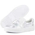 thumbnail image 3 of Slip-on Sneakers for Women White Canvas Flat Shoes Casual Shoes Size 7.5, 3 of 9