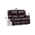 thumbnail image 2 of Miekor Furniture Zuriel Brown Synthetic Leather Motion Loveseat MK5463, 2 of 6