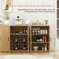 thumbnail image 2 of Brafabhome Accent Fluted Sideboard Buffet Cabinet with 4 Doors, Modern Credenza Storage Cabinet with Adjustable & Removable Shelves for Living Room Dinning Room Entryway | Natural, 2 of 10